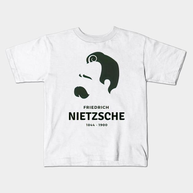 Friedrich Nietzsche (1844-1900) Kids T-Shirt by Artemis Art House